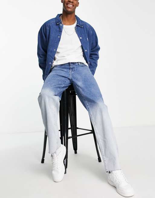 ASOS DESIGN - Løstsiddende jeans i falmet vask