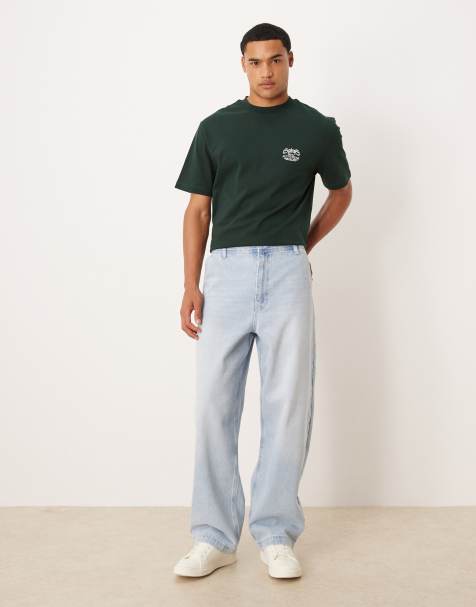 ASOS DESIGN - Løstsiddende jeans med lige ben i lys vask - view 1