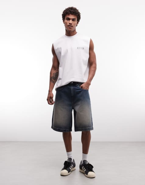 ASOS DESIGN - Løstsiddende jorts i denim med mellemvasket blåt farveskær - view 1