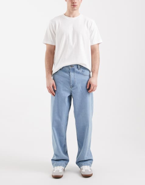 ASOS DESIGN - Løstsiddende lyseblå jeans med lige ben - view 1
