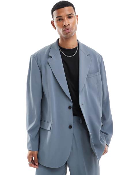 ASOS DESIGN - Løstsiddende og oversized blå habitjakke - view 1