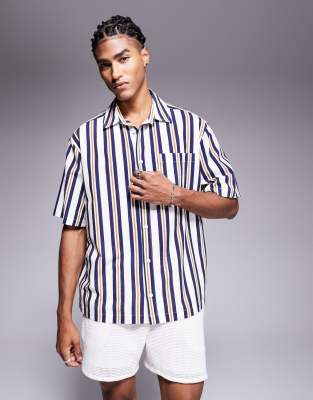 ASOS DESIGN - Løstsiddende skjorte med blå striber - view 1