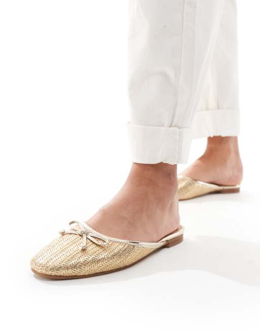  ASOS DESIGN Lucia mule in natural raffia