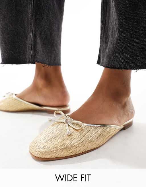 ASOS DESIGN - Lucia - Sabot a pianta larga in rafia colore neutro