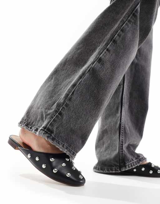 ASOS DESIGN Lucia studded mule in black, 3 of 4