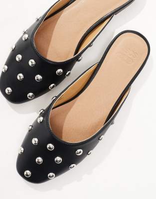 Asos Design Lucia Studded Mules In Black