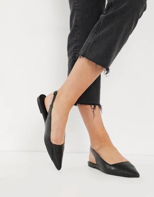 ASOS DESIGN Lucie slingback ballet flats in black