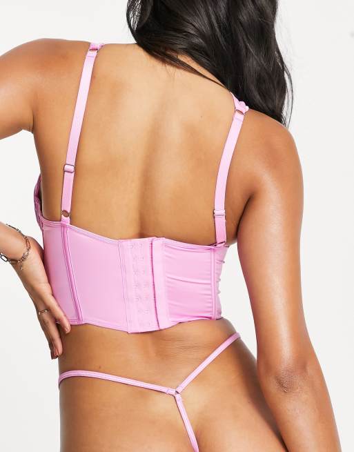 ASOS DESIGN – Lucinda – Mikro-Tanga aus Hochglanz-Satin in Violett, 4 von 4