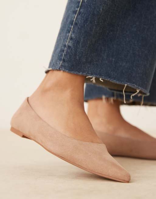 ASOS DESIGN - Luck - Beige spidse ballerinaer i imiteret ruskind, 2 af 4
