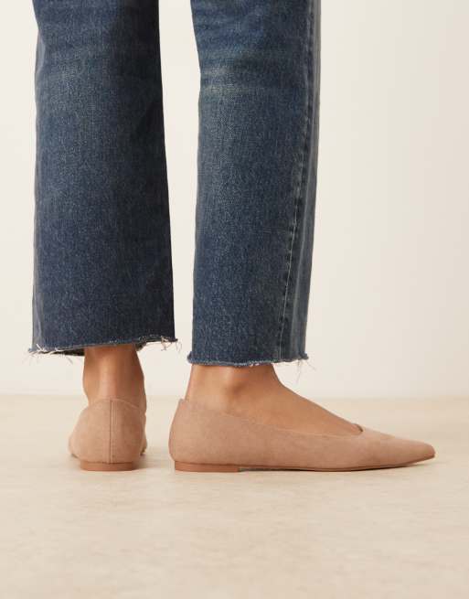 ASOS DESIGN - Luck - Beige spidse ballerinaer i imiteret ruskind, 3 af 4