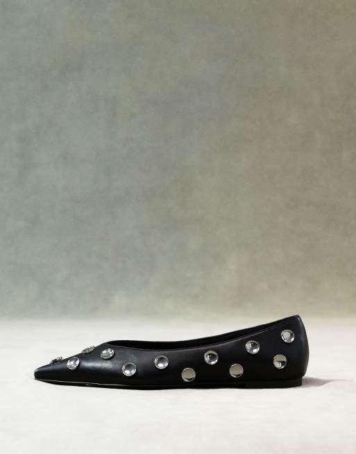 ASOS DESIGN – Luck – Verzierte Ballerinas in Schwarz, 2 von 4