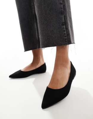 ASOS DESIGN Lucky pointed ballet flats in black - ASOS Price Checker
