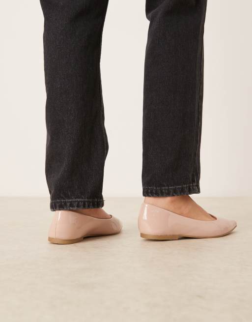 ASOS DESIGN – Lucky – Beige ballerinaskor med spetsig tå, 3 av 4