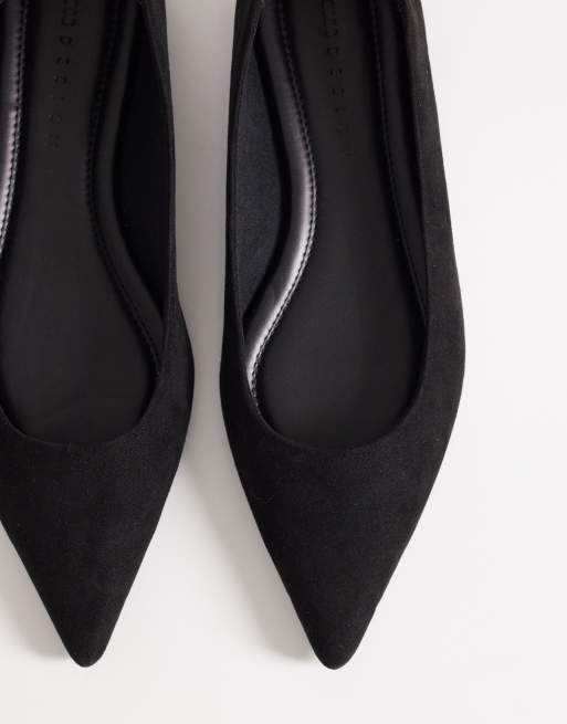 ASOS DESIGN Lucky pointed ballet flats in black suedette, 2 of 4