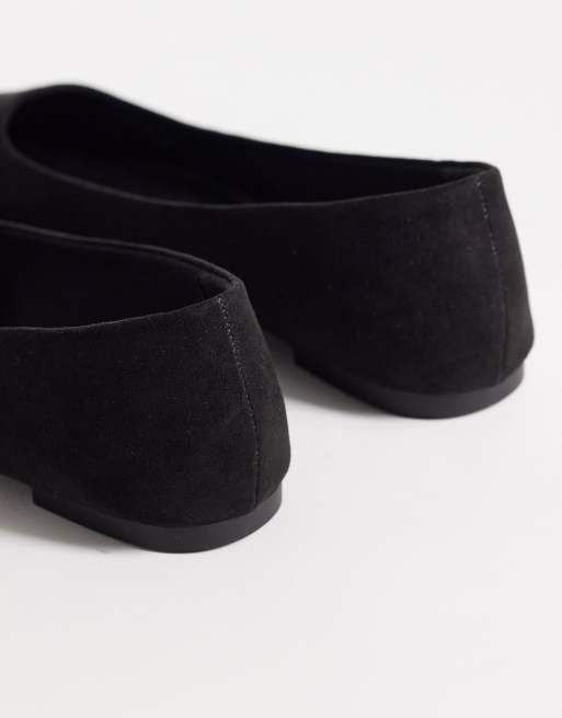 ASOS DESIGN Lucky pointed ballet flats in black suedette, 3 of 4