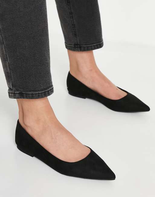 Asos black store pointed flats