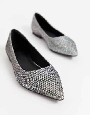 asos glitter flats