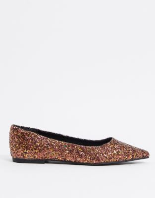 asos glitter flats