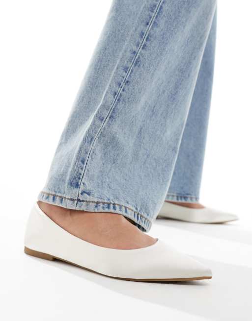 White flat slip on on sale shoes