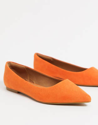 orange pointed flats