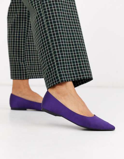 Purple flat hot sale shoes