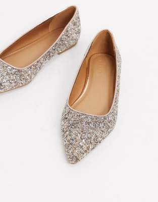 gold glitter ballet shoes