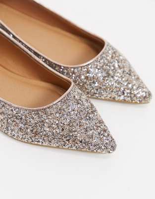 rose gold sequin flats