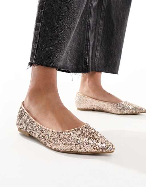 Rose gold ballet clearance pumps