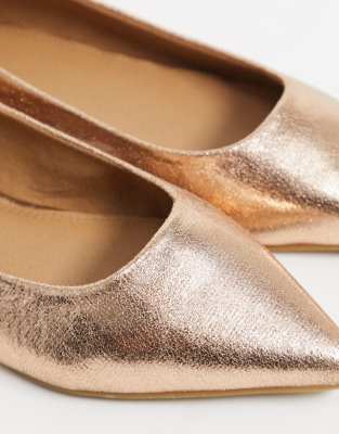 rose gold pointed flats