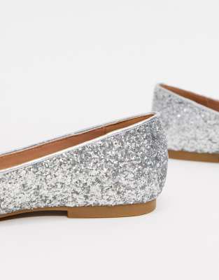 asos glitter flats