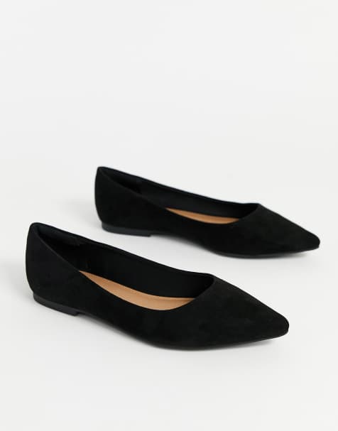 ASOS DESIGN – Lucky – Spitze Ballerinas in Schwarz
