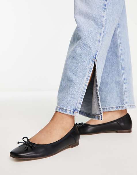 ASOS DESIGN – Lullaby – Ballerinas in Schwarz mit Schleife - view 1