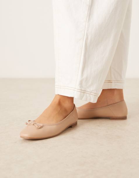 ASOS DESIGN – Lullaby – Beżowe balerinki z kokardką - view 1