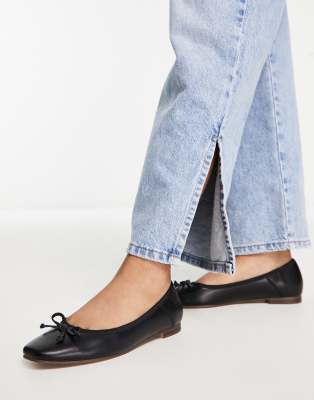 Asos Design Lullaby Bow Ballet Flat In Black