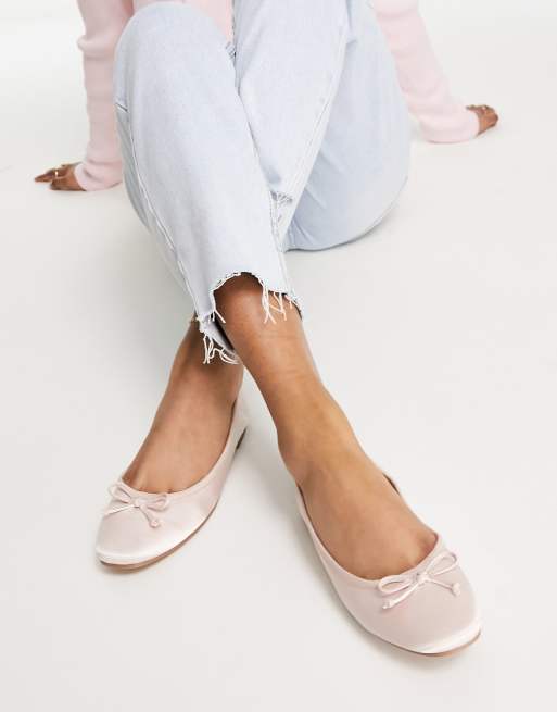 ASOS DESIGN - Lullaby - Lyserøde ballerinaer i satin