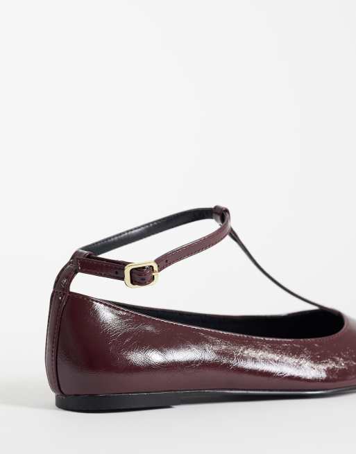 ASOS DESIGN Lulu ballerine con cinturino a T bordeaux, 3 di 4