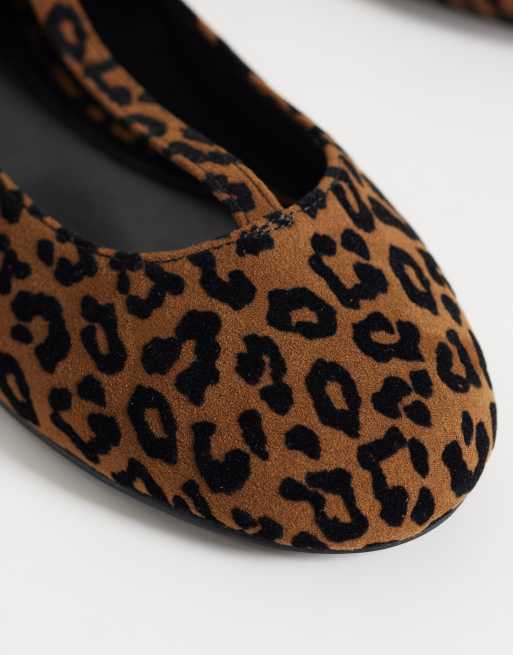 ASOS DESIGN Lulu T bar ballets in leopard, 3 of 4