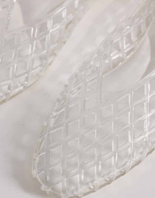 ASOS DESIGN – Luminous – Genomskinliga ballerinaskor i jelly med remmar, 2 av 4