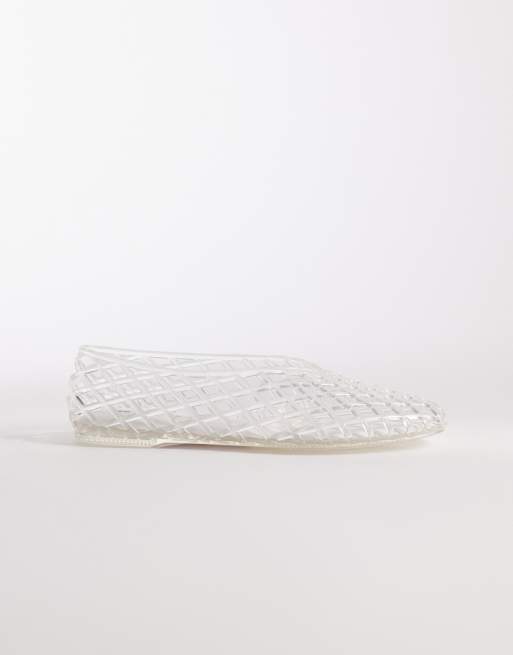 ASOS DESIGN – Luminous – Genomskinliga ballerinaskor i jelly med remmar, 3 av 4