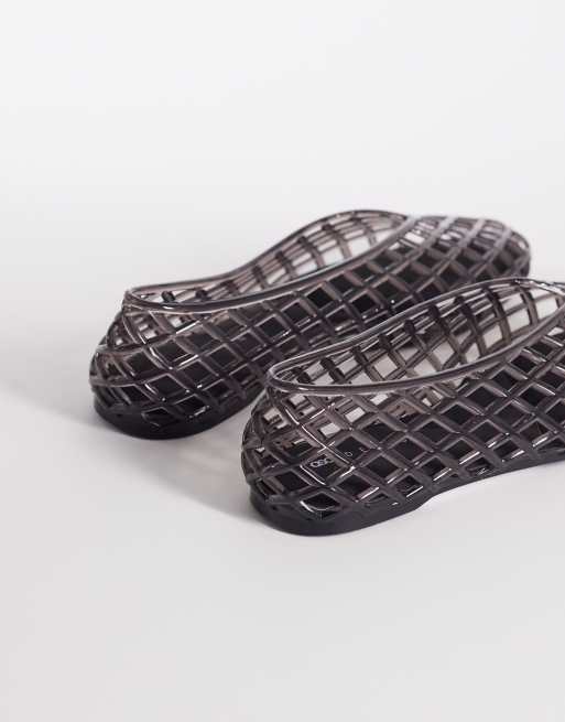 ASOS DESIGN – Luminous – Jelly-Ballerinas in Schwarz mit Gitterdesign, 4 von 4