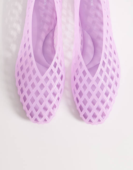 ASOS DESIGN - Luminous - Jelly ballerina's met kooiconstructie in lila, 4 van 4