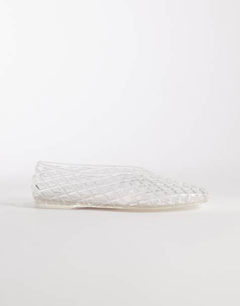 ASOS DESIGN Luminous jelly caged ballets in clear - view 1