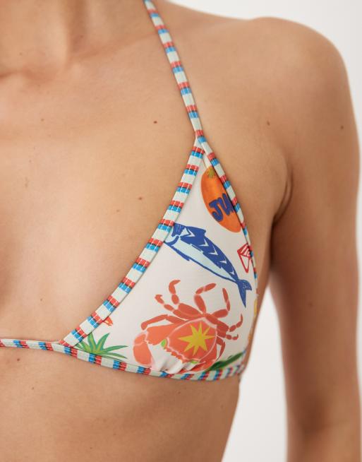ASOS DESIGN - Luna - Triangel bikinitopje met tropische print, 3 van 4