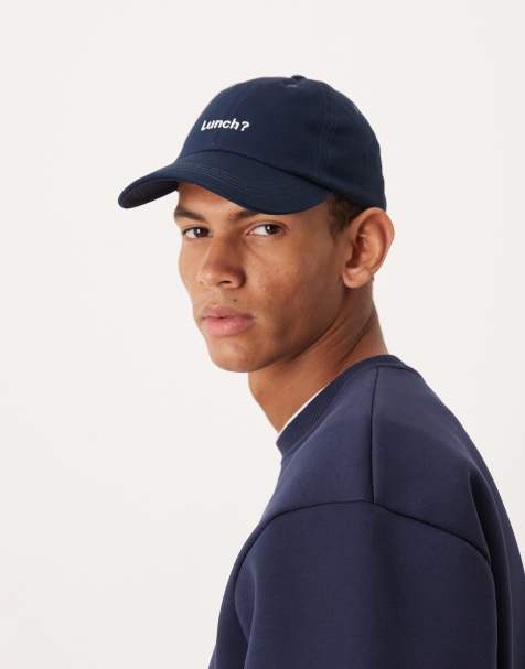 ASOS DESIGN lunch graphic cap in washed navy - view 2