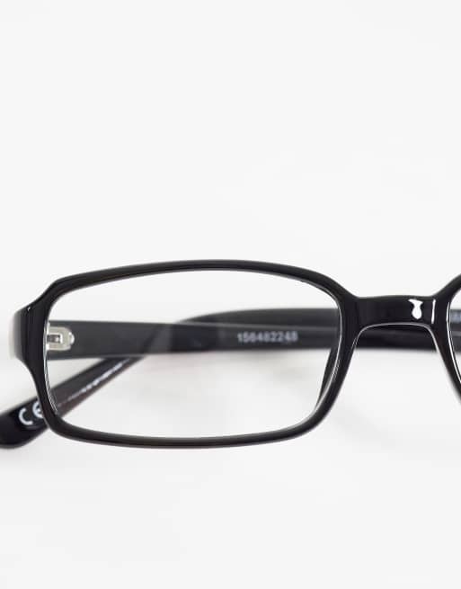 ASOS DESIGN - Lunettes carrées avec verres transparents anti-lumière bleue - Noir, 2 de 3