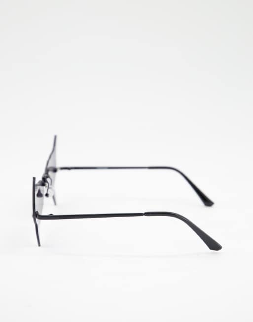 ASOS DESIGN Lunettes de soleil pointes sans monture avec verres fum s Noir