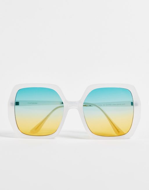ASOS DESIGN - Lunettes de soleil à verres blancs style années 70 - WHITE, 2 de 4