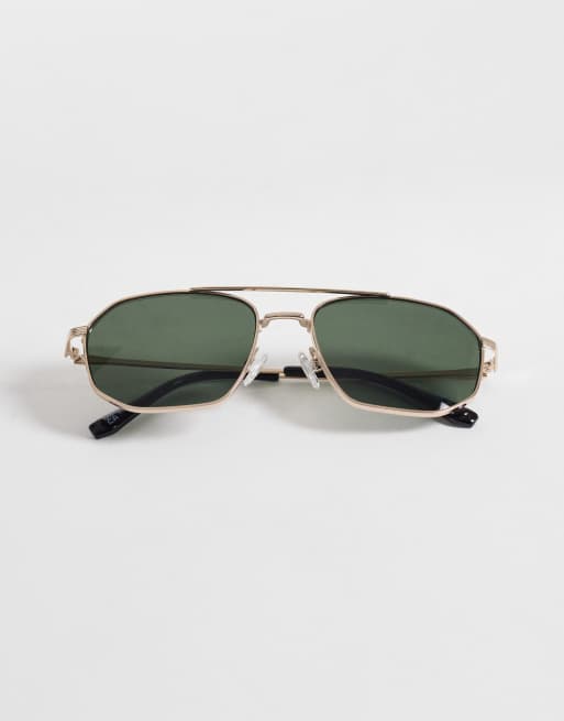 ASOS DESIGN - Lunettes de soleil aviateur en métal à verres G15- Doré, 3 de 3