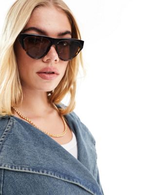 ASOS DESIGN flat top bevel sunglasses in tort fade - ASOS Price Checker