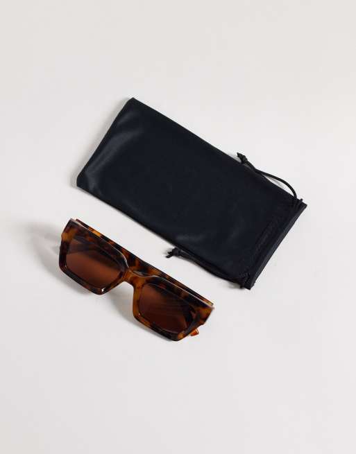 ASOS DESIGN - Lunettes de soleil carrées à monture biseautée - Écaille de tortue, 3 de 3